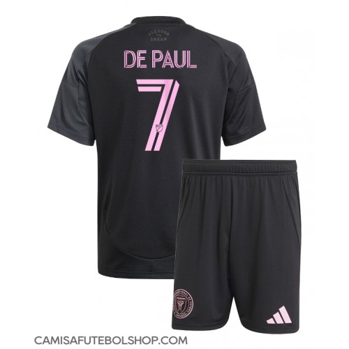 Camisa de time de futebol Inter Miami Rodrigo De Paul #7 Replicas 2º Equipamento Infantil 2025-26 Manga Curta (+ Calças curtas)
